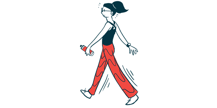 New York City Marathon/neuromyelitisnews.com/woman walking illustration