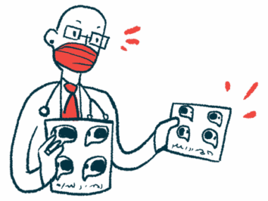 A clinician looks surprised at results seen on medical records.