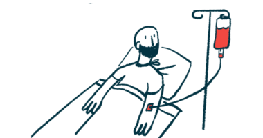 A person in a hospital bed receives an infusion.