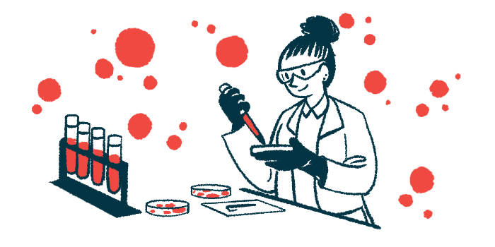 A scientist wearing safety goggles works with petri dishes and vials in a lab.