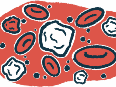 An illustration provides a close-up view of red and white blood cells, which are part of the body's immune system.