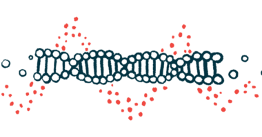 This illustration of a DNA strand highlights its double helix structure.