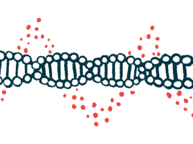 This illustration of a DNA strand highlights its double helix structure.