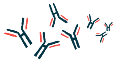 An illustration provides a microscopic view of antibodies, which are proteins produced by the immune system.