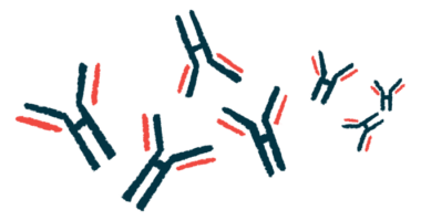 Illustration shows microscopic view of casein antibodies.