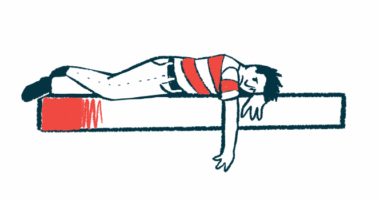 A person is pictured prone across a bench, with one arm dangling, looking dejected.