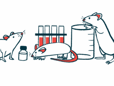 Mice gather around lab equipment.