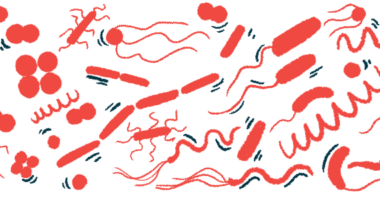 A cluster of different types of bacteria is shown in this illustration.