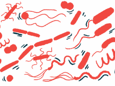A cluster of different types of bacteria is shown in this illustration.