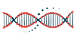 An illustration of a strand of DNA.